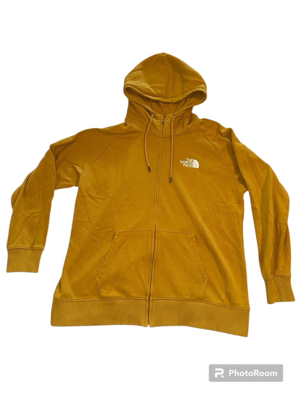 The North Face Mustard Zip-Up Hooded Sweatshirt XL